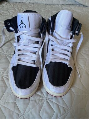 Nike Men’s High-Top Sneakers - White, Black & Red Accent